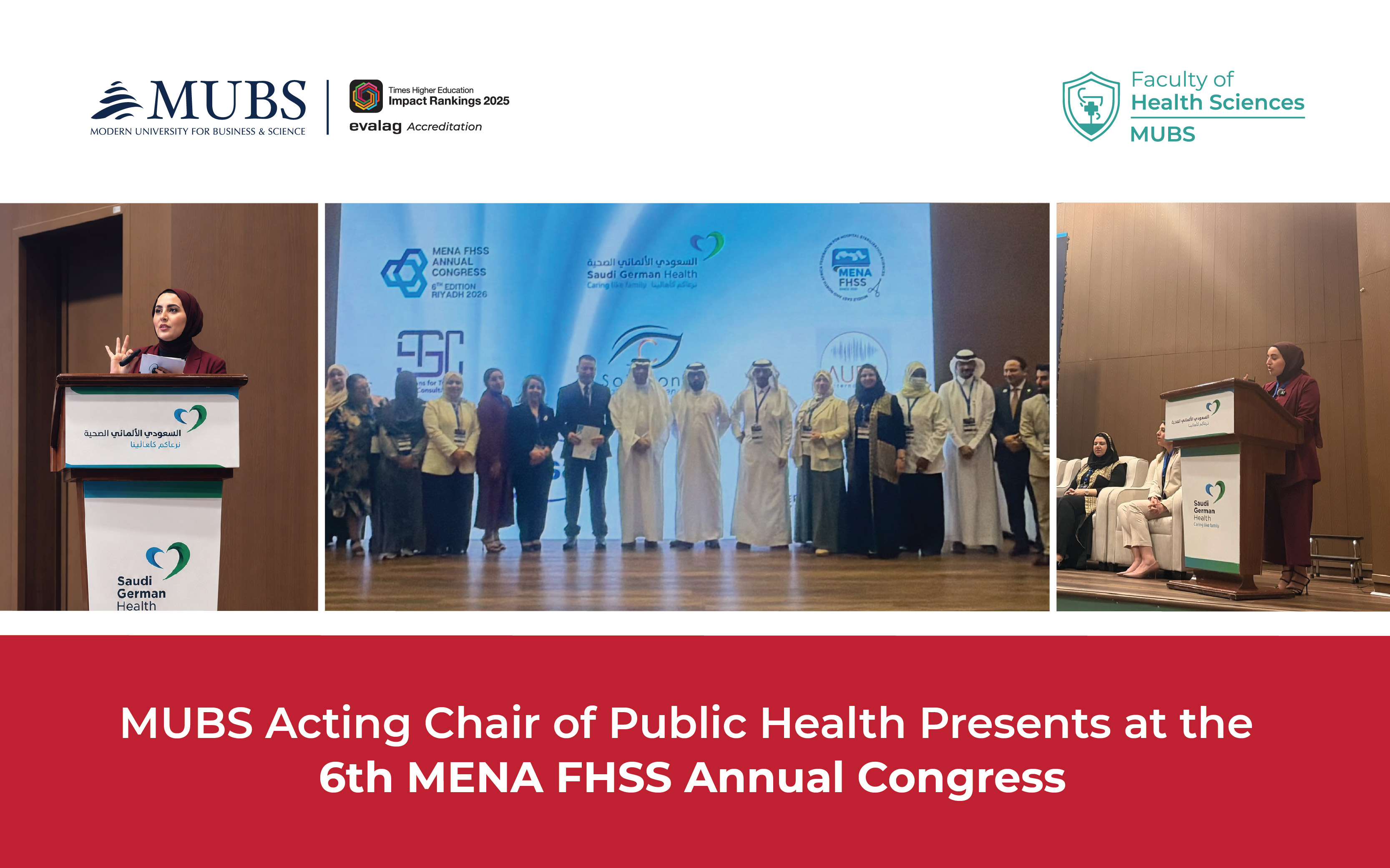 MUBS Acting Chair of Public Health Presents at the 6th MENA FHSS Annual Congress 