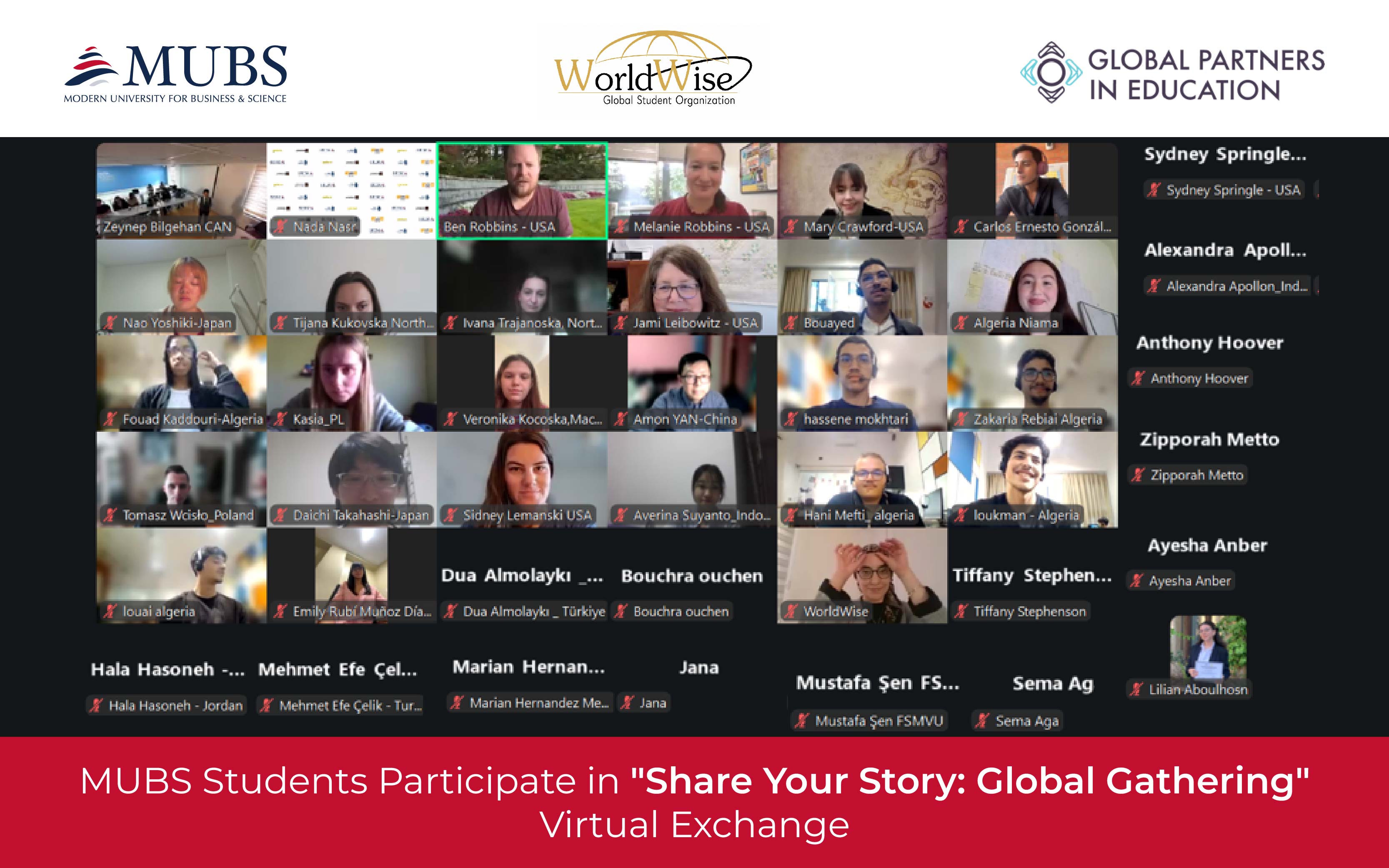 MUBS Students Participate in ‘Share Your Story: Global Gathering’ Virtual Exchange